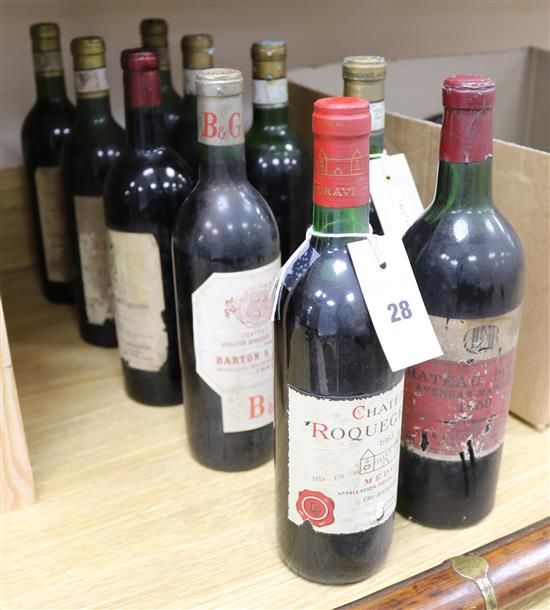 Ten bottles of Bordeaux vintage claret, various,